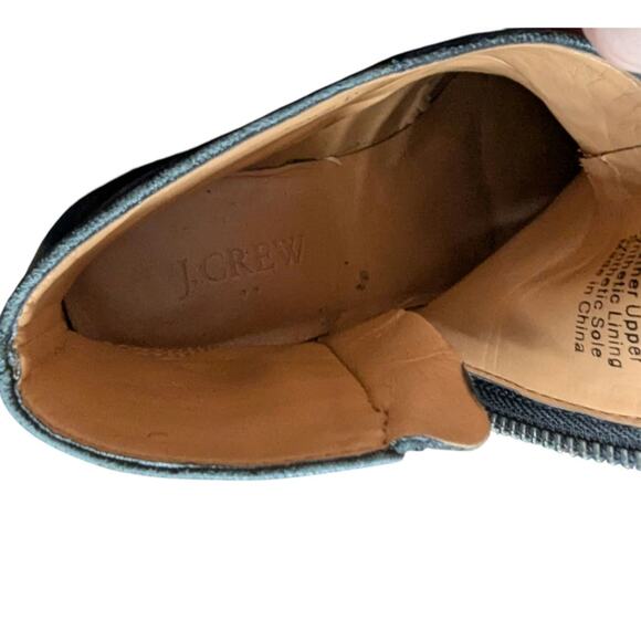 J.Crew Factory Black Leather Booties Size 6.5 - Picture 6 of 9